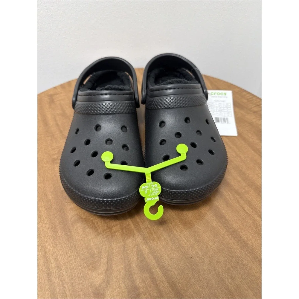 Crocs Classic Fleece Lined Fuzzy Clog Black US M9/W11 NWT slip on‎ warm comfy